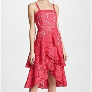 Angelita Asymmetric Tiered Lace Dress